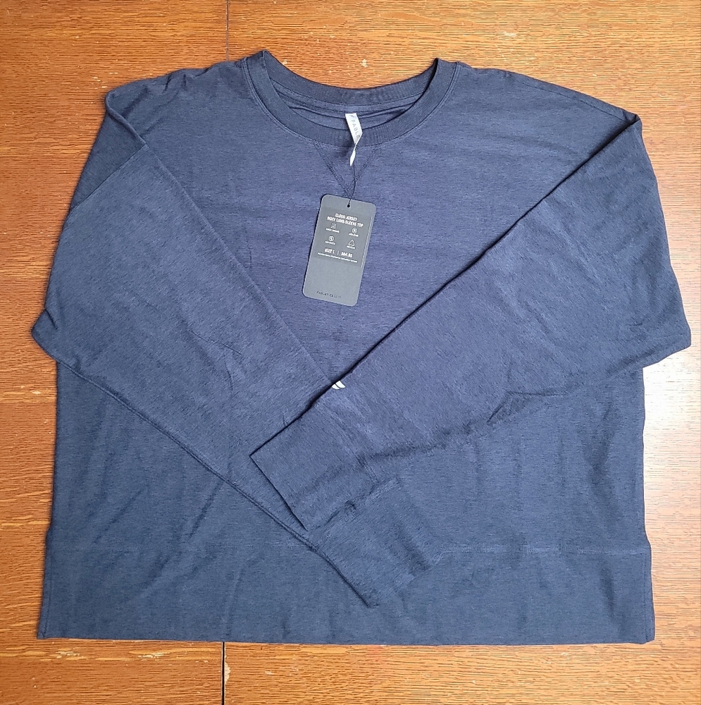 Fabletics Navy Blue Cloud Boxy Long Sleeve Ladies Top